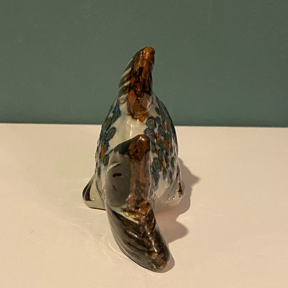 Tonala Hand Painted Mexican Pottery Fish Daisy Signed Mexico Open Mouth - Picture 4 of 7